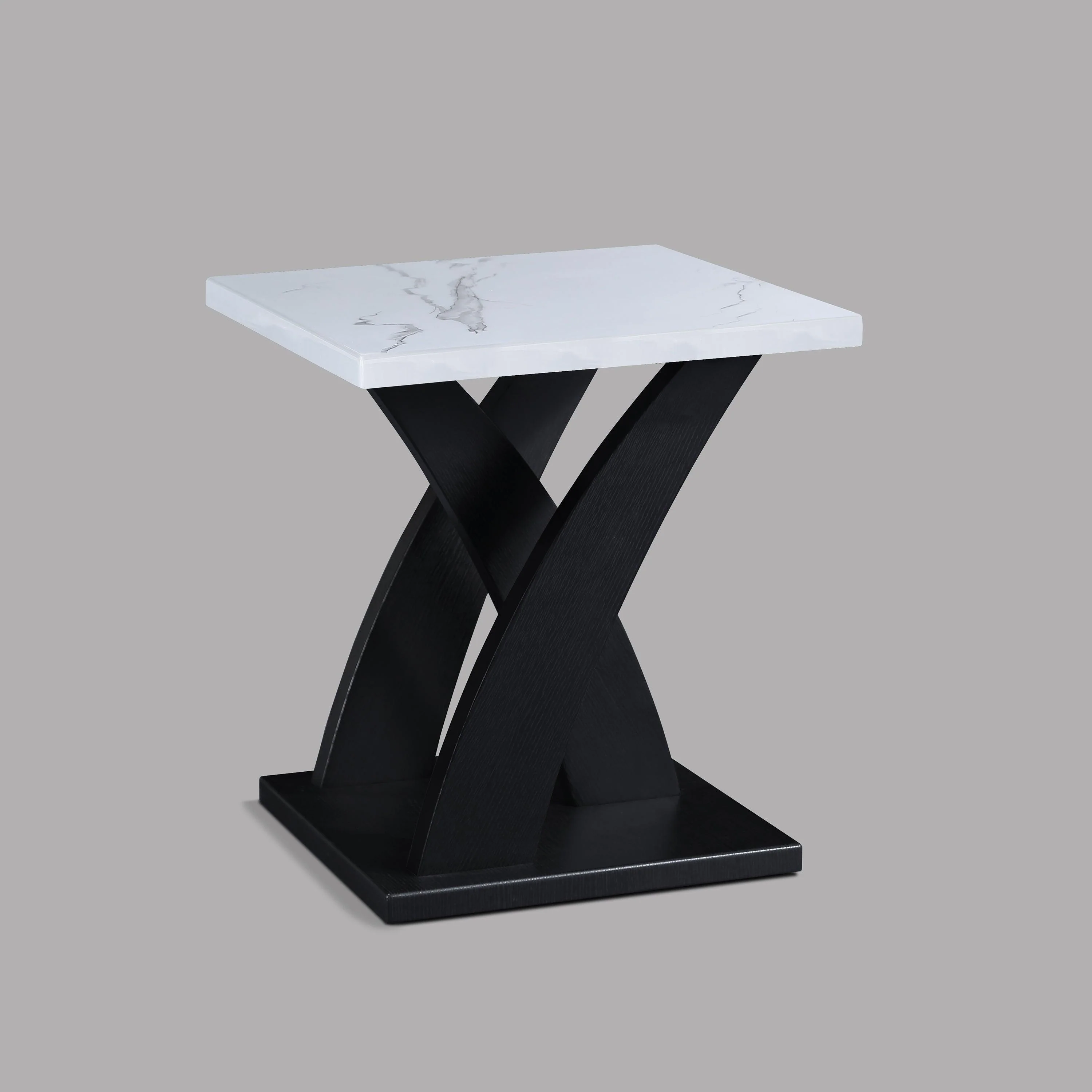 Zion White Black Marble Top Cocktail Coffee Table - Image 3