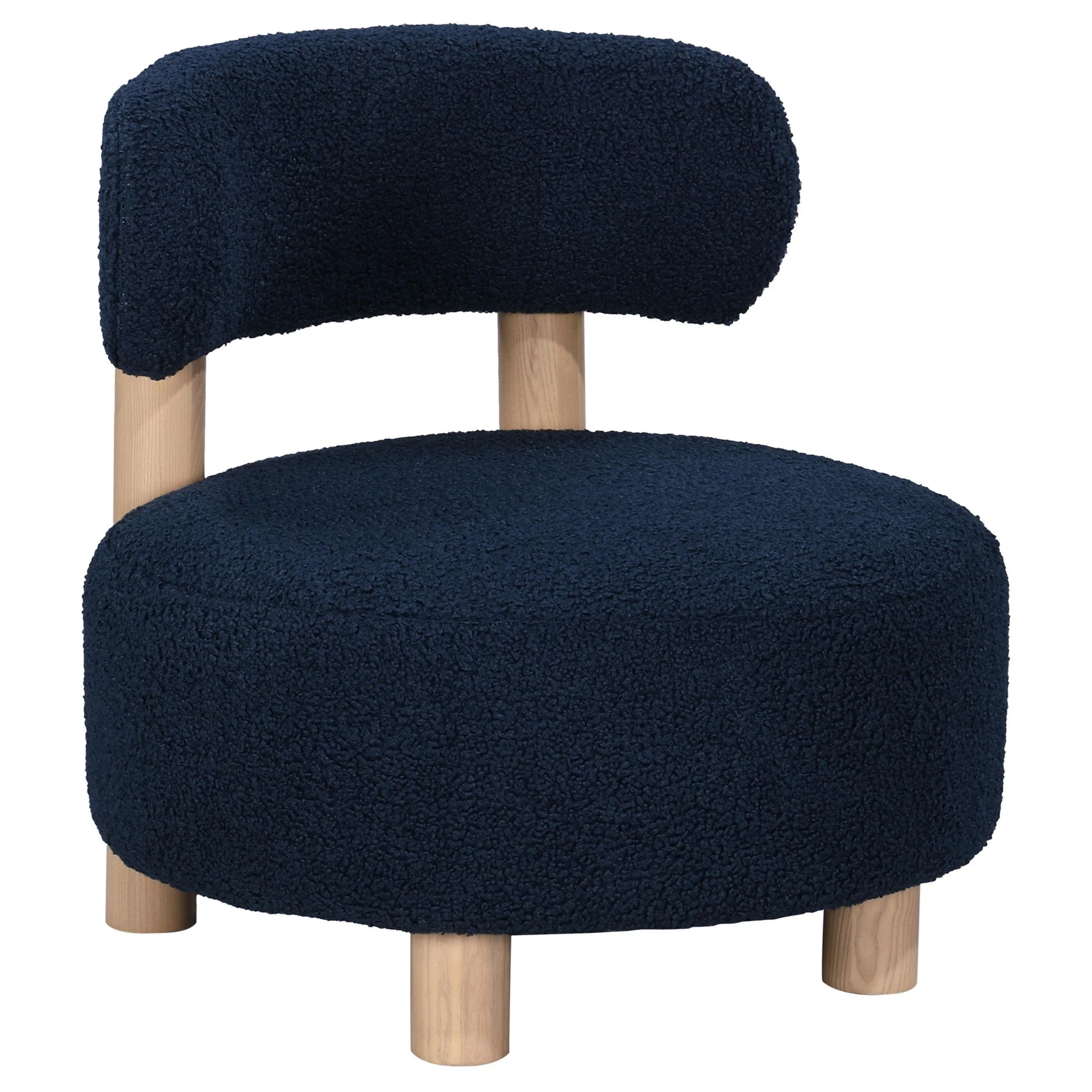 Zonie Boucle Upholstered Barrel Back Accent Chair Blue - Image 2