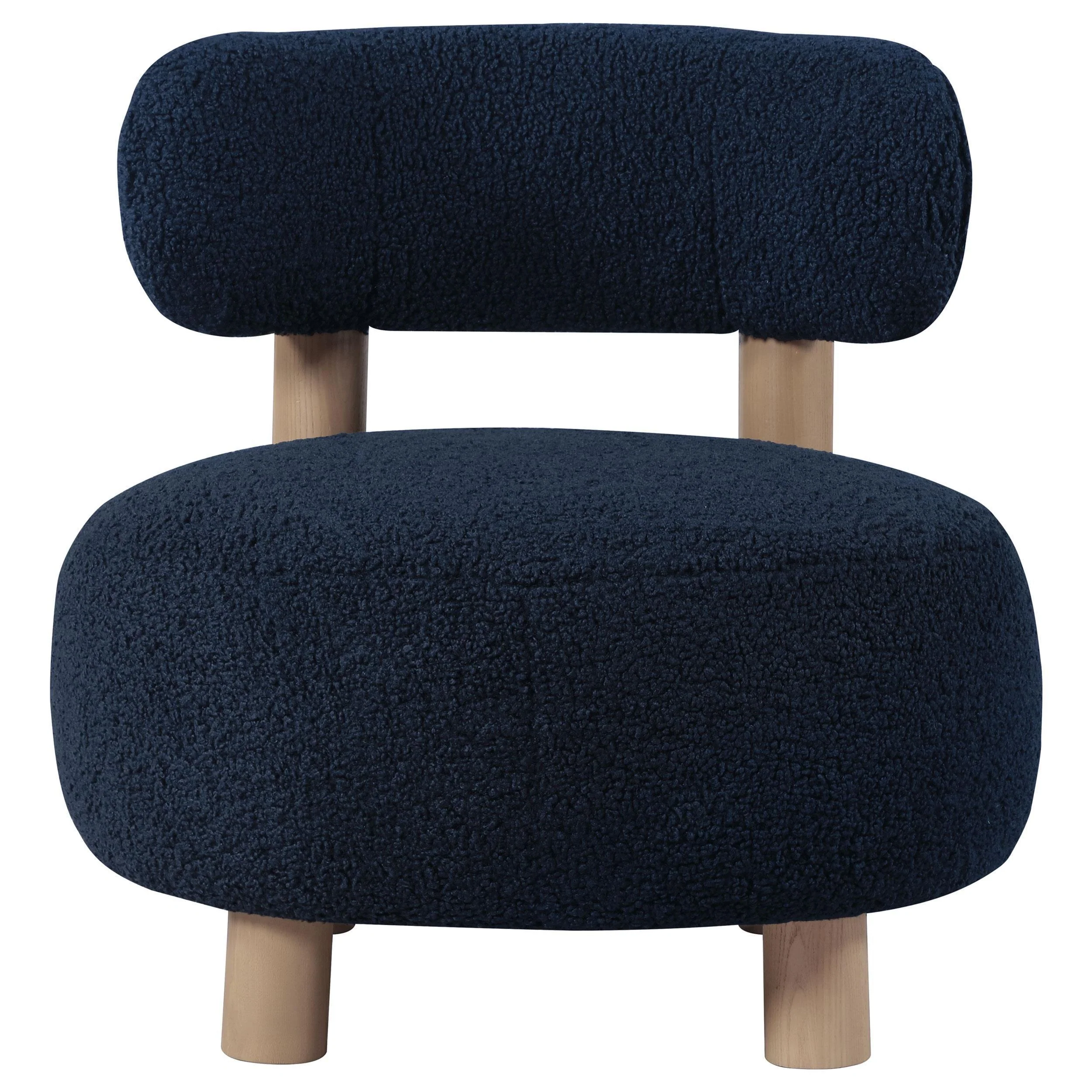 Zonie Boucle Upholstered Barrel Back Accent Chair Blue - Image 3